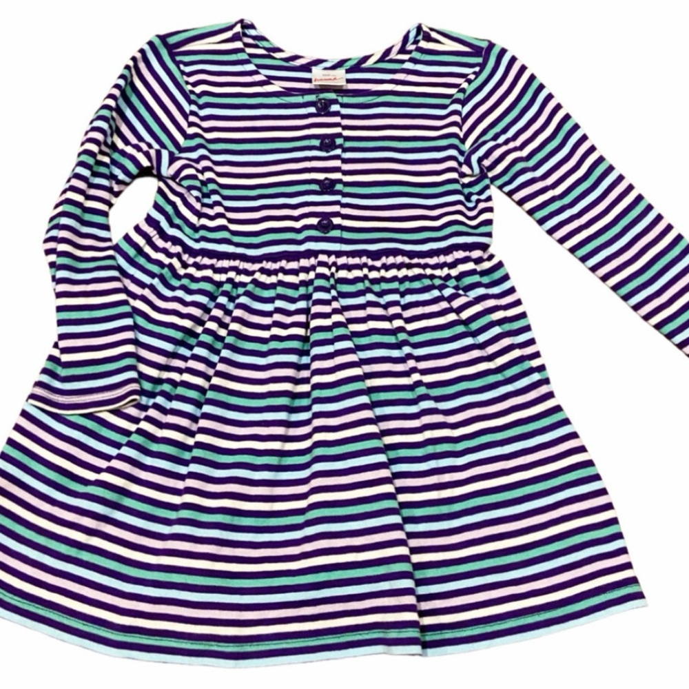 Hanna Andersson Girls It's A Playdress,It's A Day Dress Green Lavendar Blue Sz 8